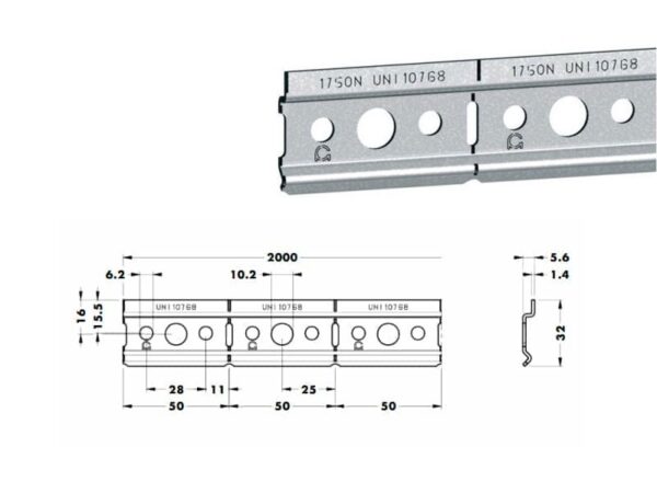 BM SINA SUSPENDARE 874 PRETAIATA 32x2000mm ZINCAT